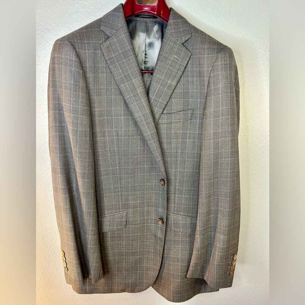 J.Hilburn Custom Men’s Suit - Ermenegildo Zegna Wool Gray Plaid - EU Made S40